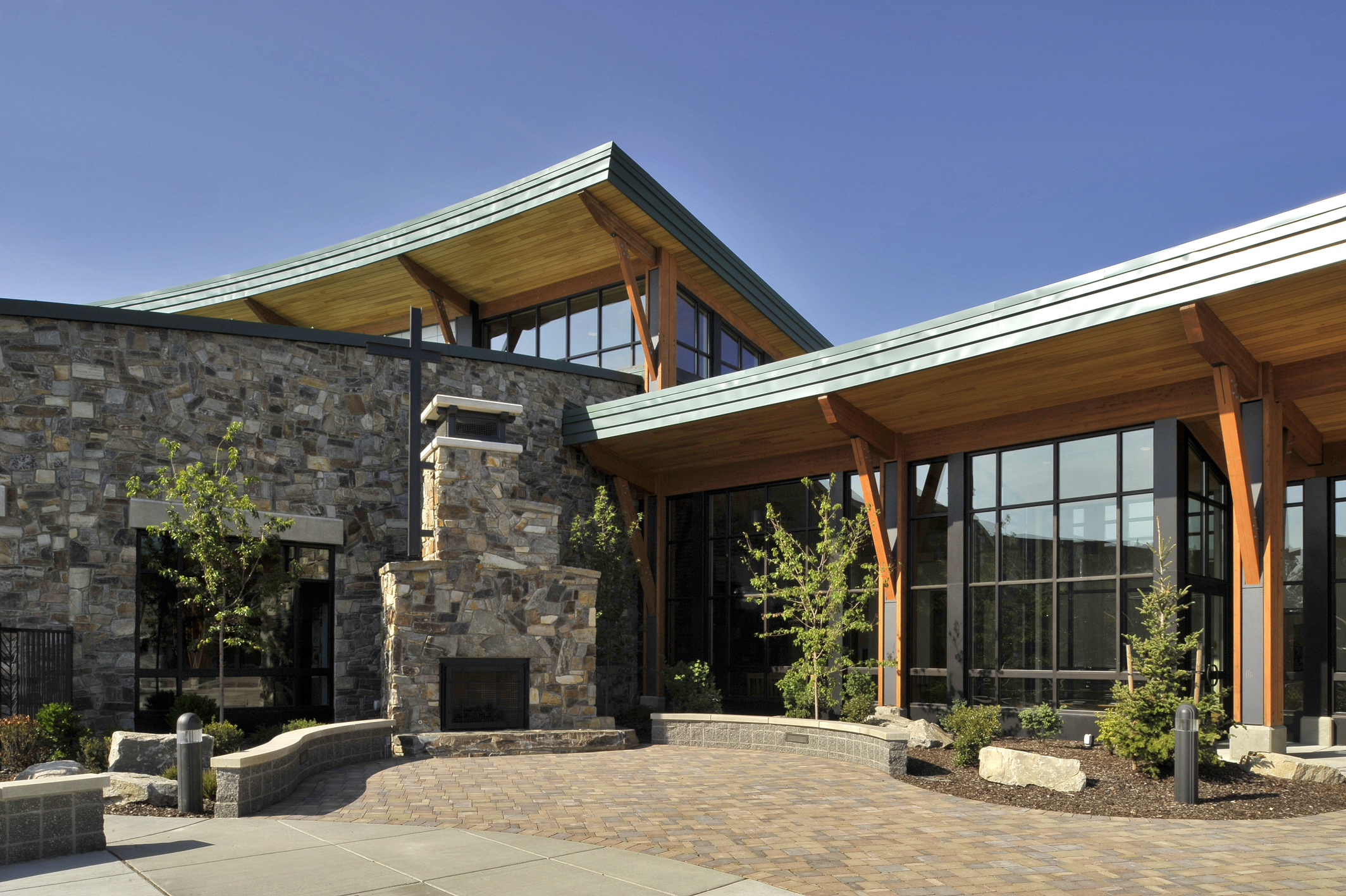 The Kroc Center is a community center located in Coeur d'Alene Idaho. The design includes state of the art aquatic pools, a gymnasium, community rooms, an aerobics studio, and a world class theater.